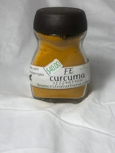 Cúrcuma Organica Pulverizada Frasco de Cristal Grande