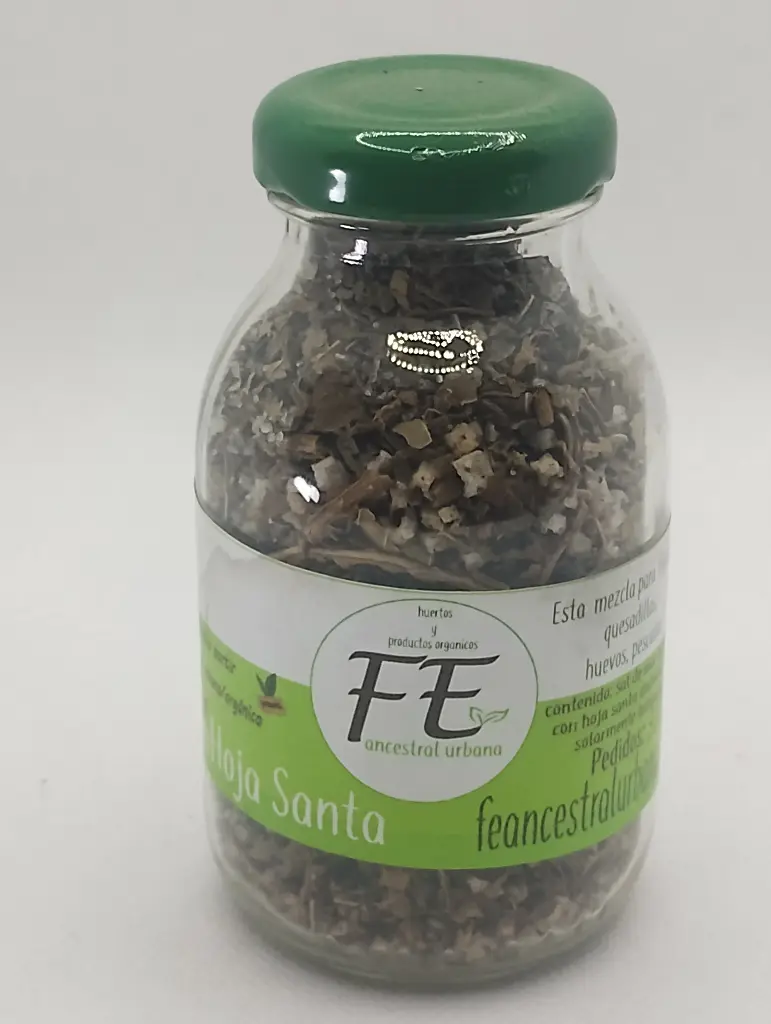 Sal de Mar con Hoja santa Frasco Cristal Chico